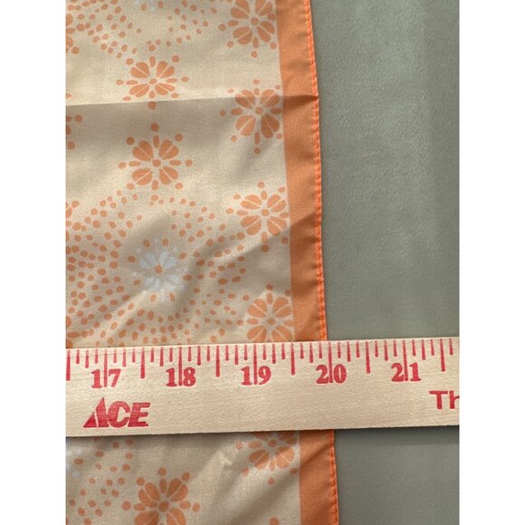 Qiana Vintage Square Scarf 100% Nylon Orange Floral Italy Lightweight - Picture 4 of 6